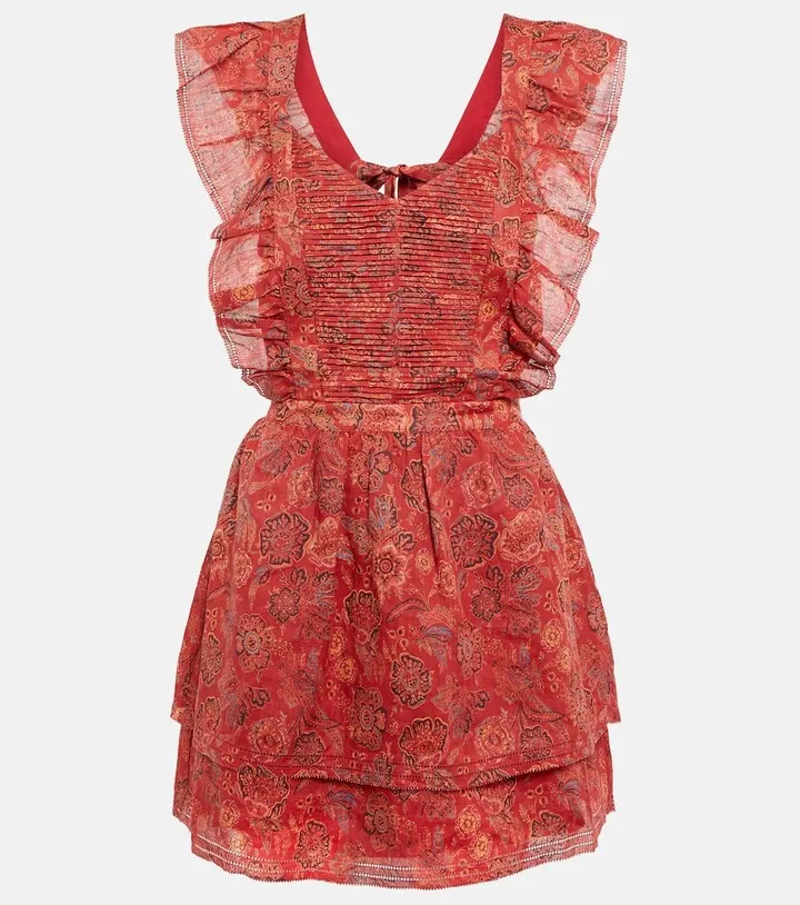 Allegra floral ramie minidress