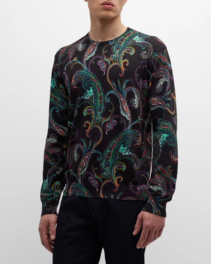 Men's Bluto Cotton-Linen Crewneck Sweater