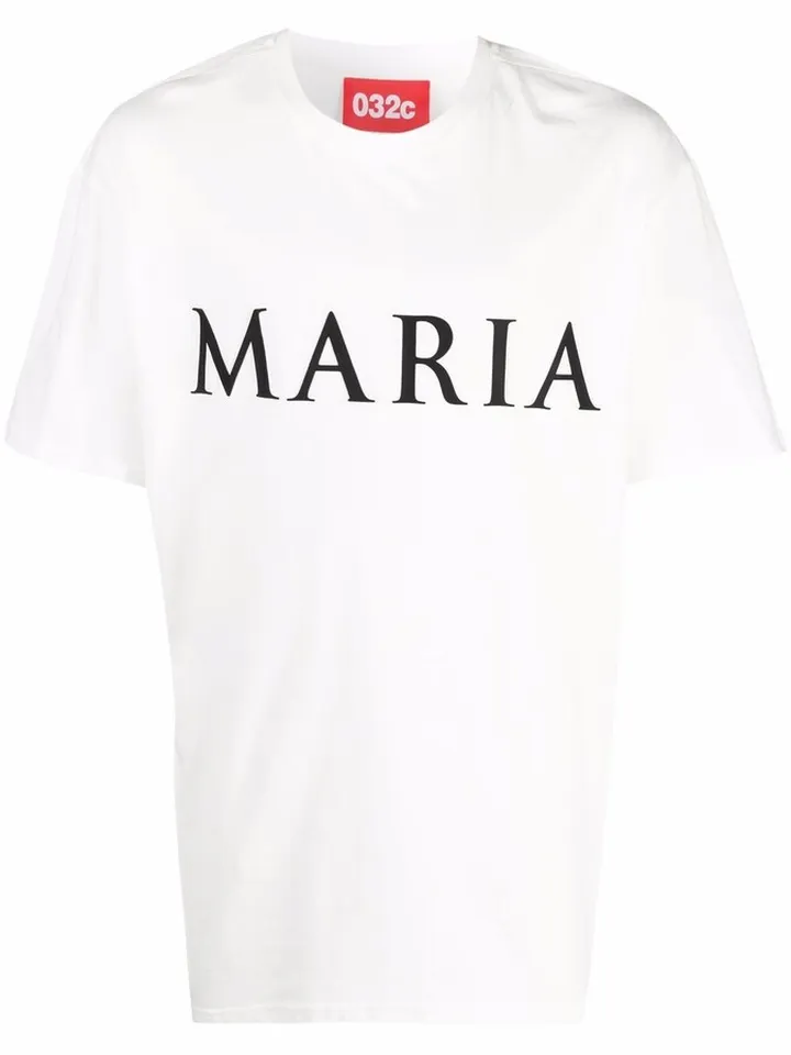 Maria slogan-print organic cotton T-shirt