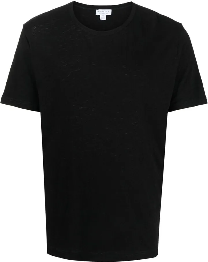 plain cotton-linen T-shirt