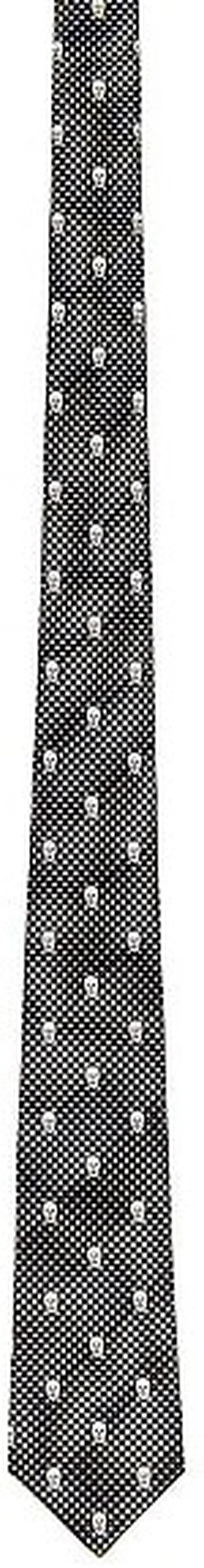 Alexander McQueen Skull Polka Dot Tie in Black