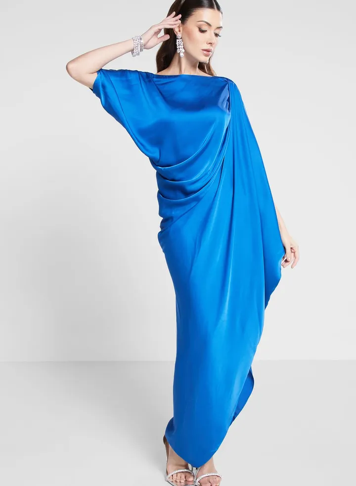 Cowl Draped Kaftan Dress