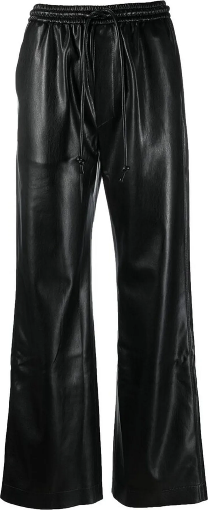 Faux-Leather High-Waist Trousers