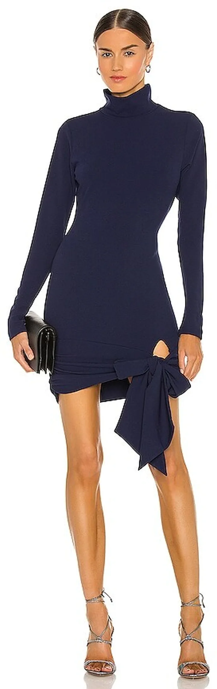 Hip Tie Turtleneck Dress