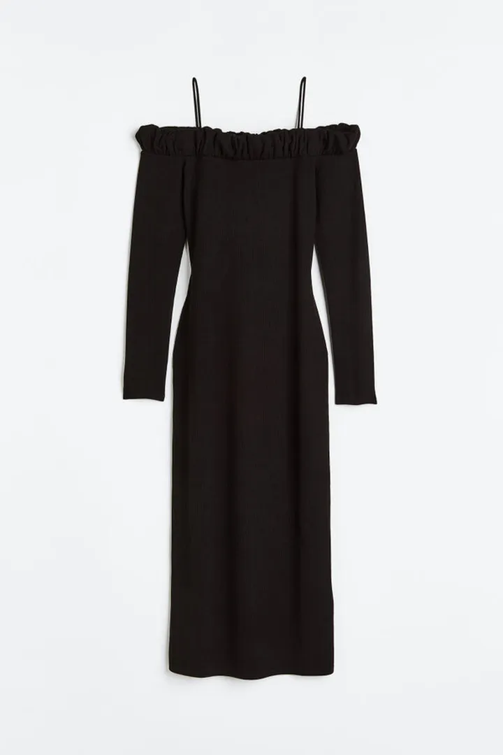 Ruffle-trimmed Off-the-shoulder Dress