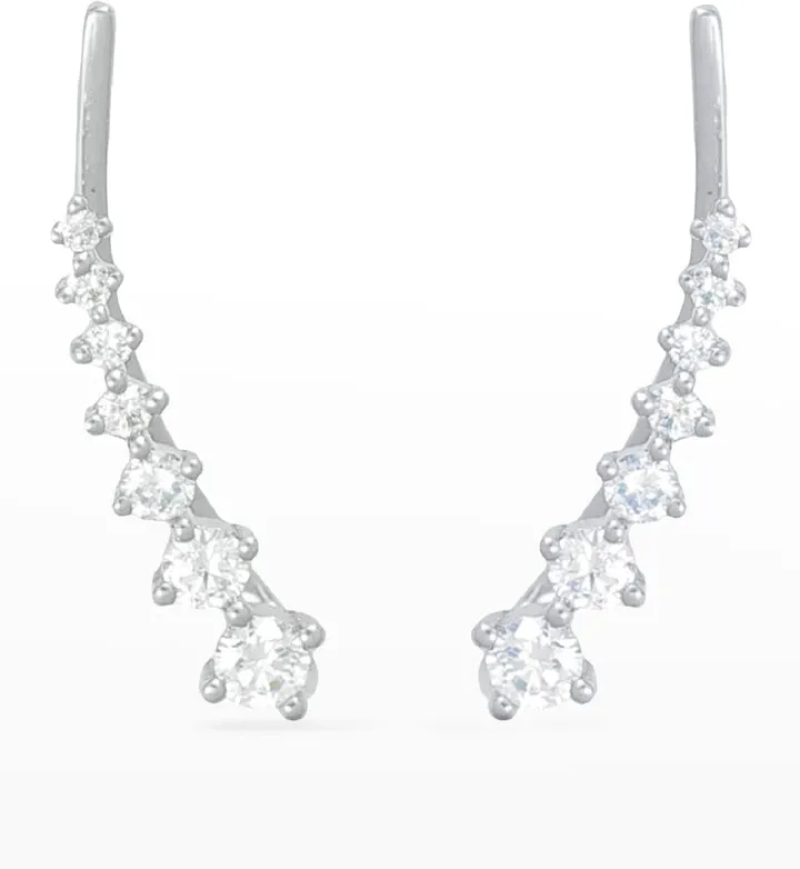 18k White Gold Diamond Earring Climbers