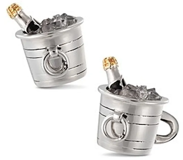 Jan Leslie Sterling Silver Champagne Bucket Cufflinks