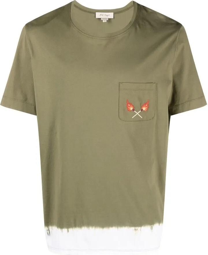 embroidered-matchstick T-shirt