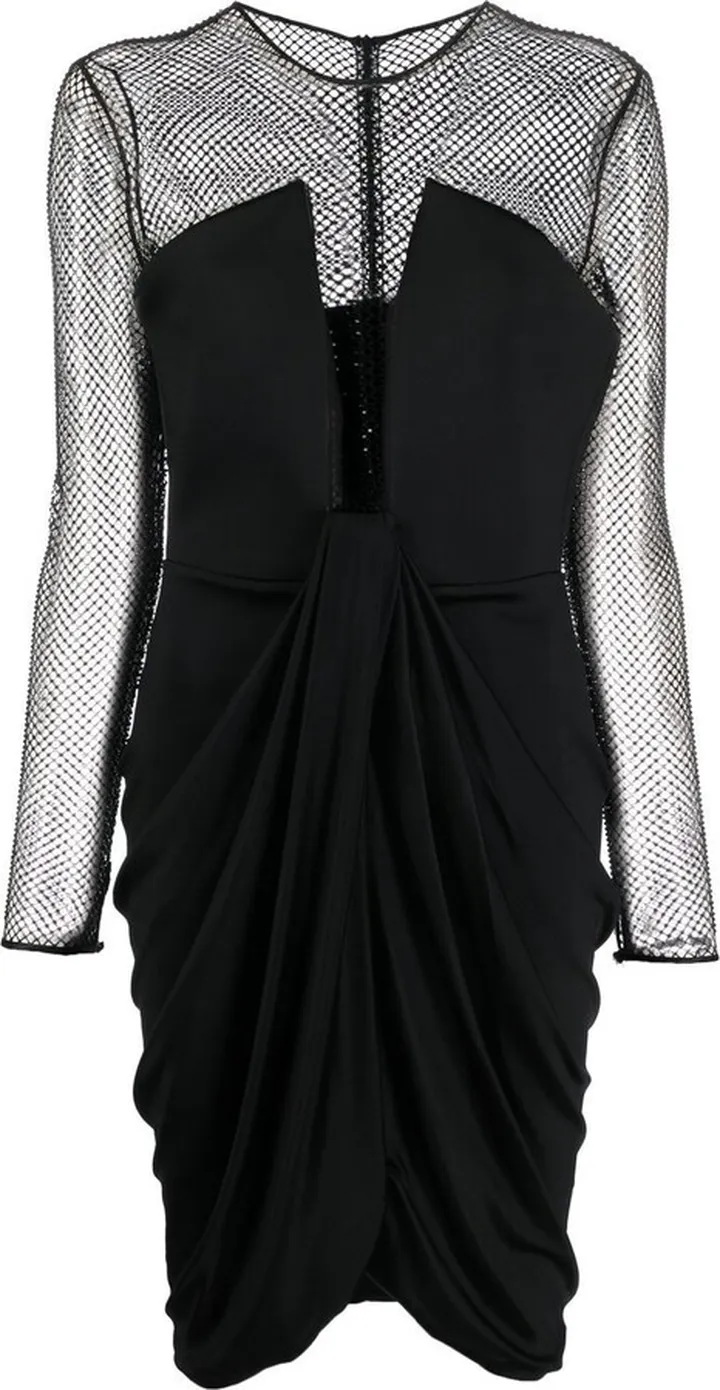 Draped Mesh Dress