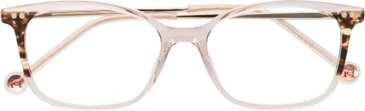 Rectangle-Frame Tortoiseshell-Detail Glasses