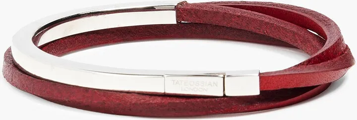 Leather and sterling silver bracelet