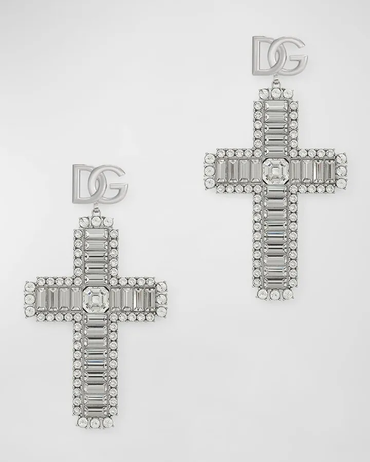 DG Logo Cross Clip-On Earrings