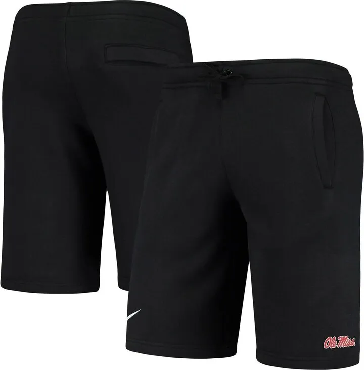 Men's Nike Black Ole Miss Rebels College Primary Logo Club Fleece Shorts