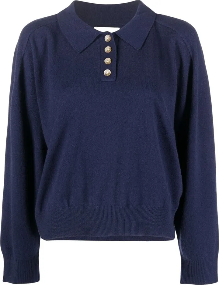 Longsleeved Cashmere Polo Shirt