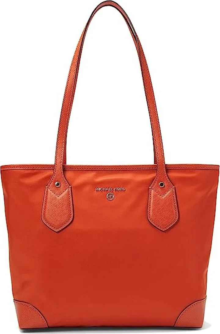 MICHAEL Michael Kors Eva Small Top Zip Tote (Deep Orange) Handbags