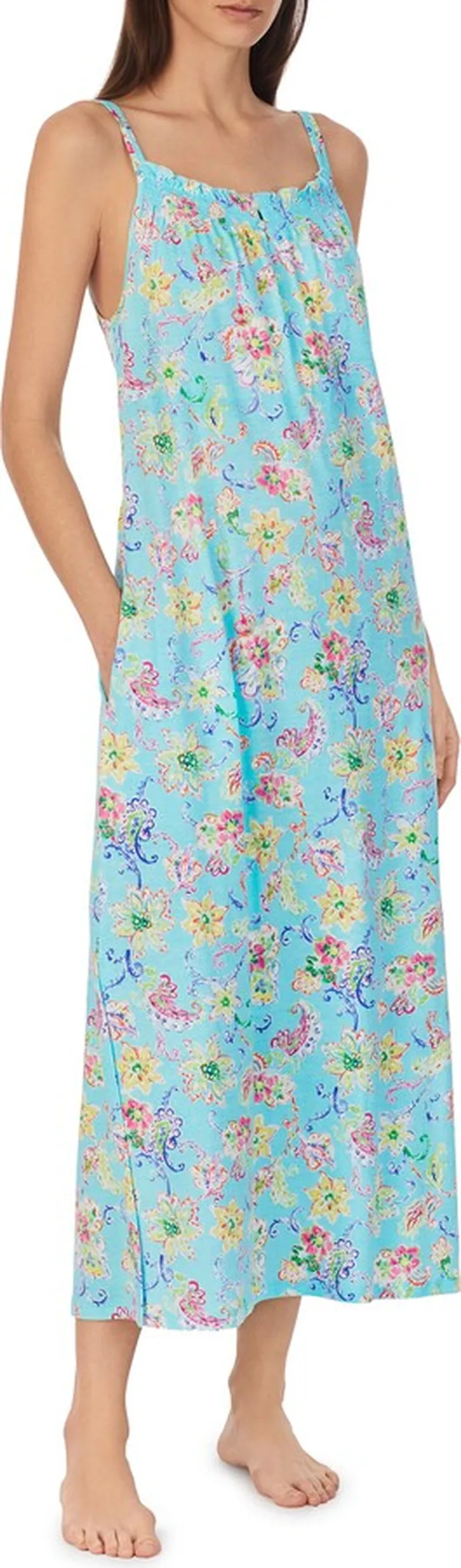 Smocked Neck Nightgown