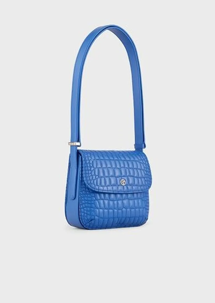 Small la Prima bag in croc-quilted nappa leather