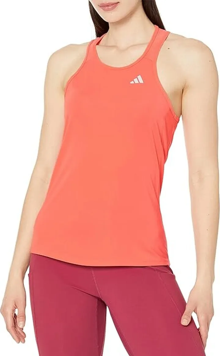 adidas Own The Run Running Tank Top (Coral Fusion) Women's Clothing
