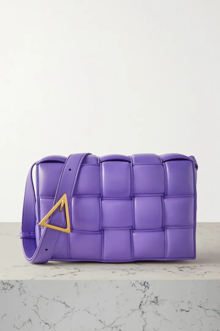 Bottega Veneta - Cassette Padded Intrecciato Leather Shoulder Bag - Purple