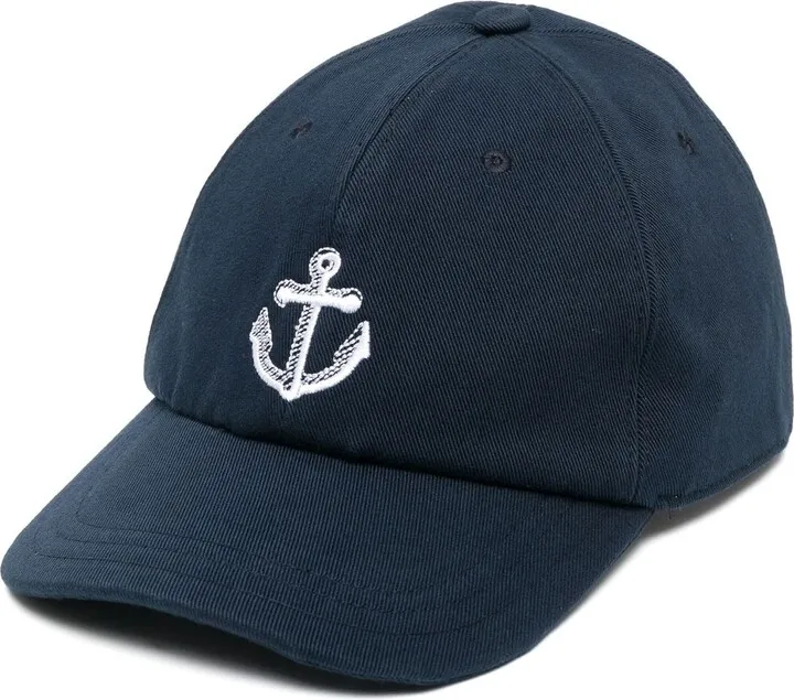 Anchor-embroidered baseball cap