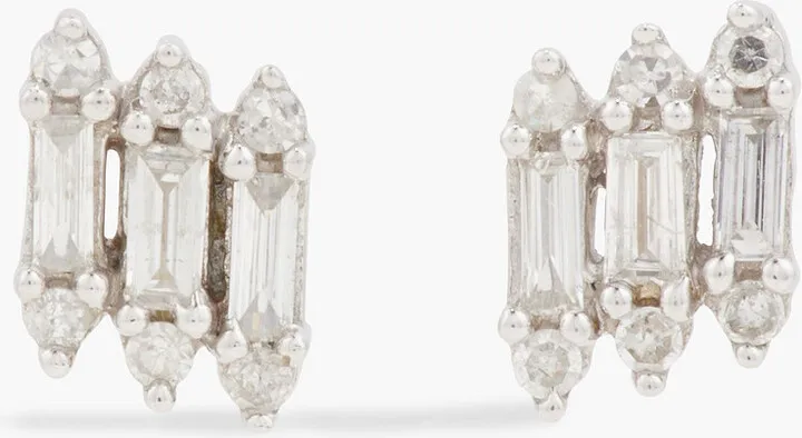Sterling silver diamond earrings