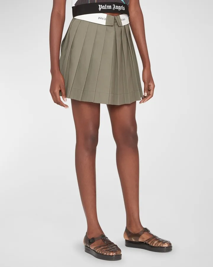 Reversed Waistband Chino Mini Skirt