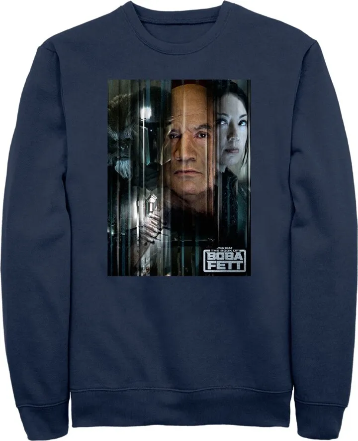 Men's Star Wars: The Book of Boba Fett Faces Of Heroes On Tatooine Sweatshirt - Navy Blue - 2X Large