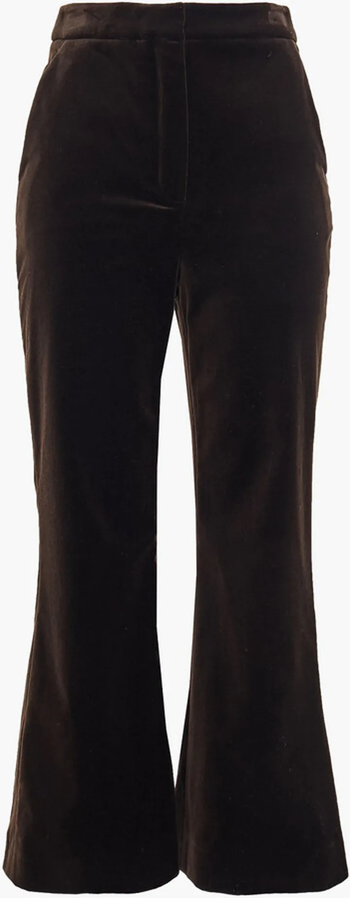 Cotton-velvet kick-flare pants