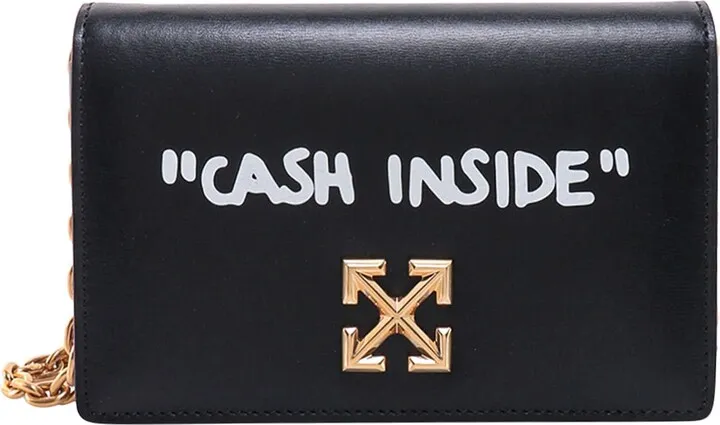 Leather shoulder bag with frontal Arrow detail