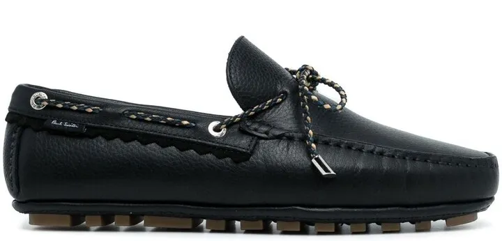 Lace-Up Leather Loafers