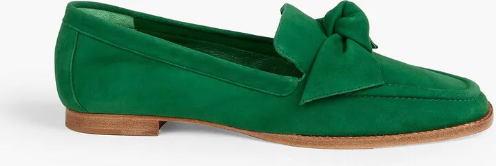 Maxi Clarita bow-embellished suede loafers