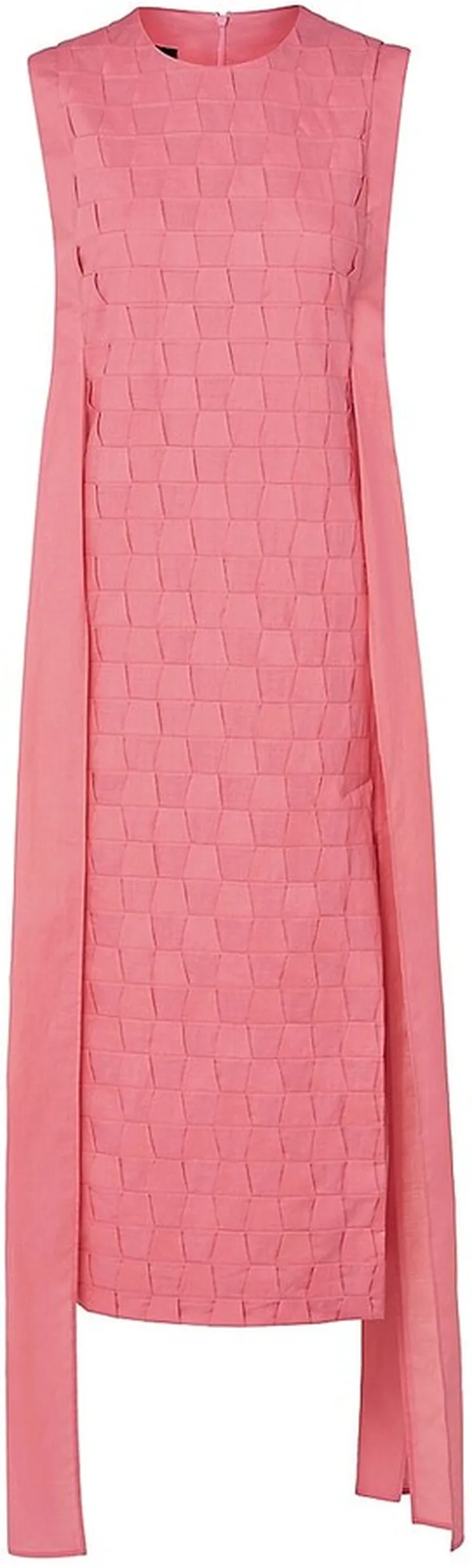 Woven Trapezoid Front Midi-Dress