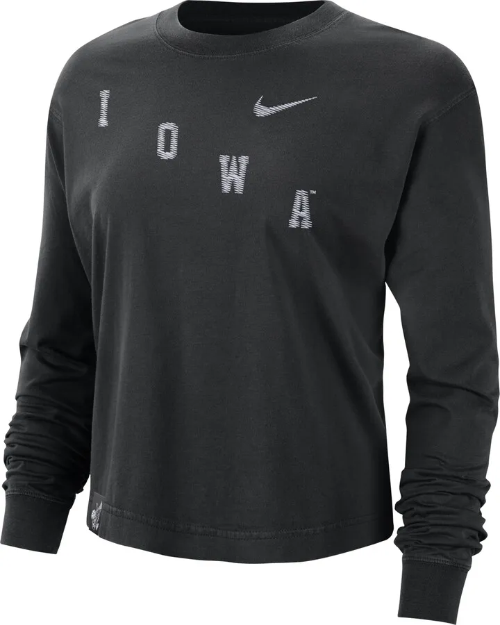 Iowa Nike Women's College Long-Sleeve T-Shirt in Black