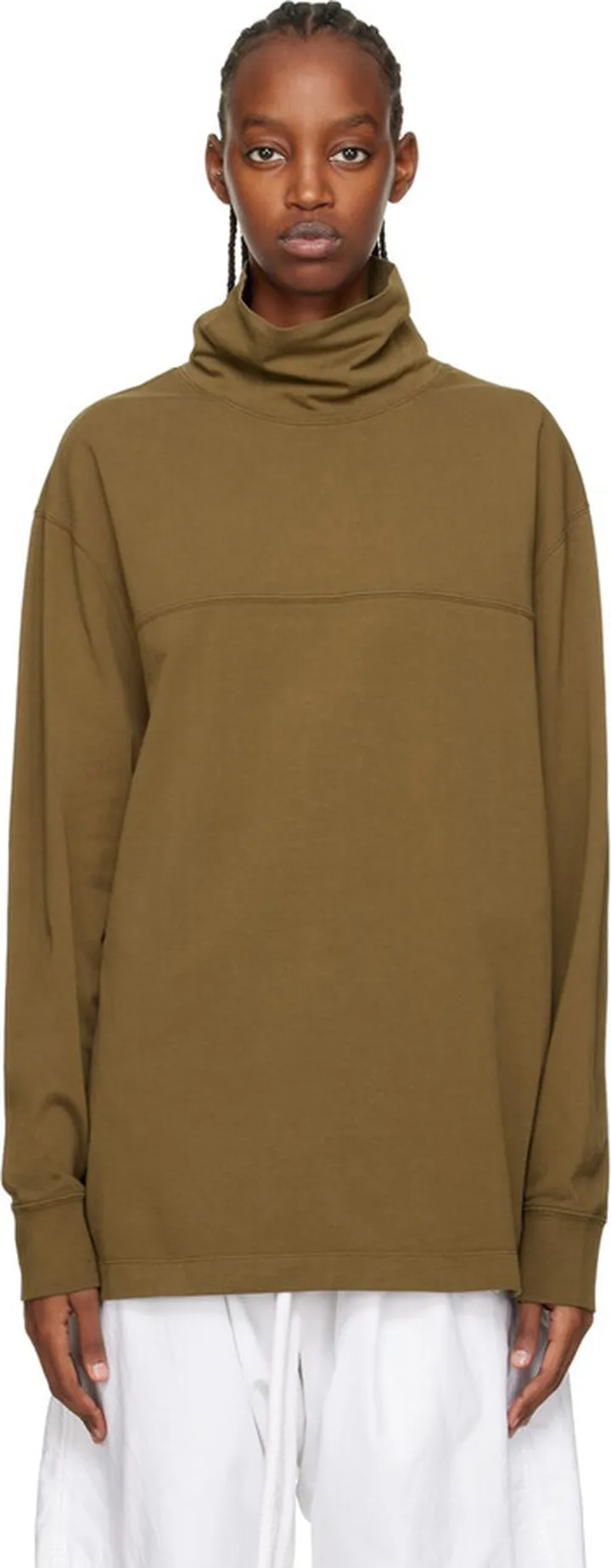 LEMAIRE Brown Garment-Dyed Turtleneck