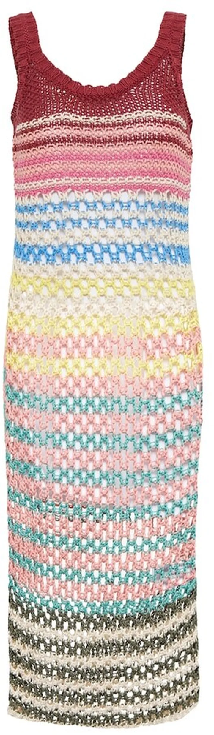 Striped crochet midi dress