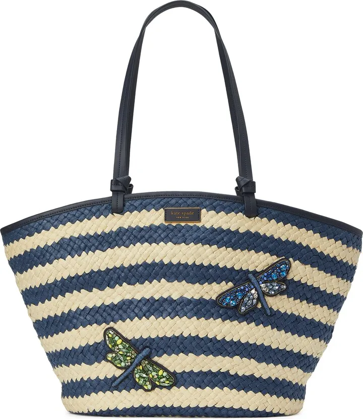 Dragonfly Straw Tote