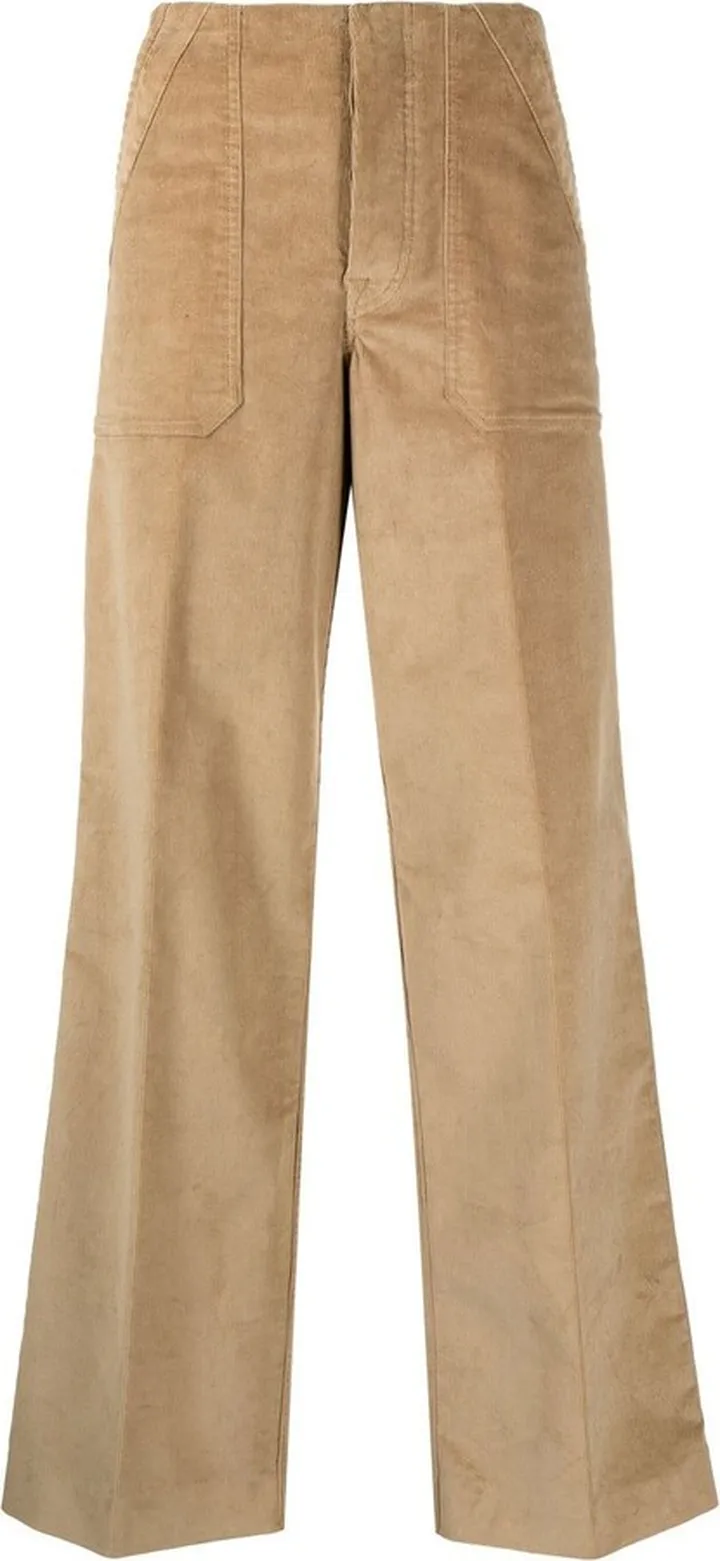 High-Waisted Straight Trousers