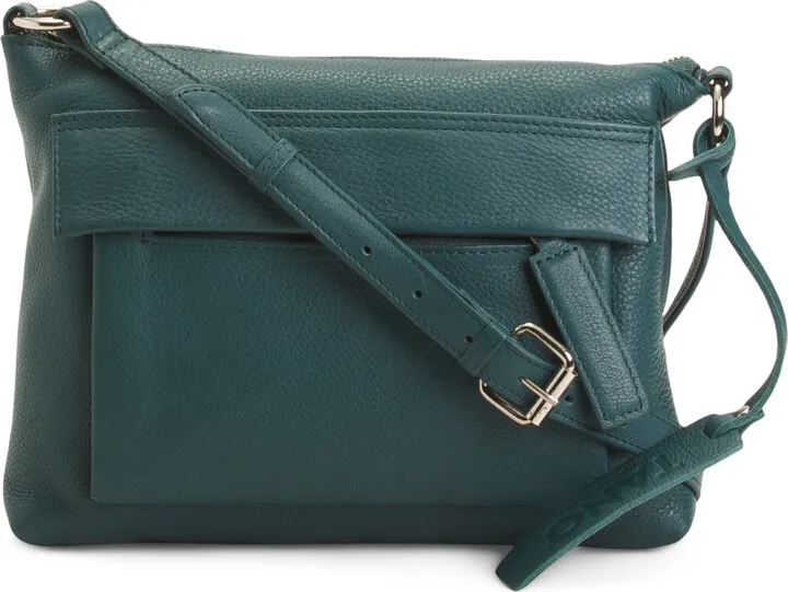 Leather Adjustable Strap Crossbody With Front Pocket