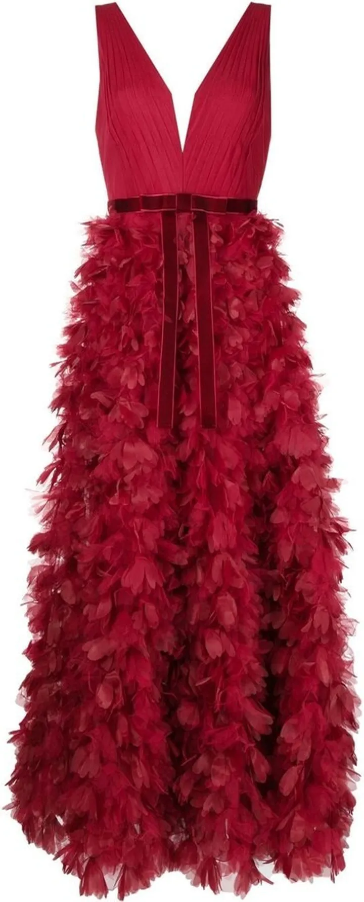 Plunging Ruffled Gown