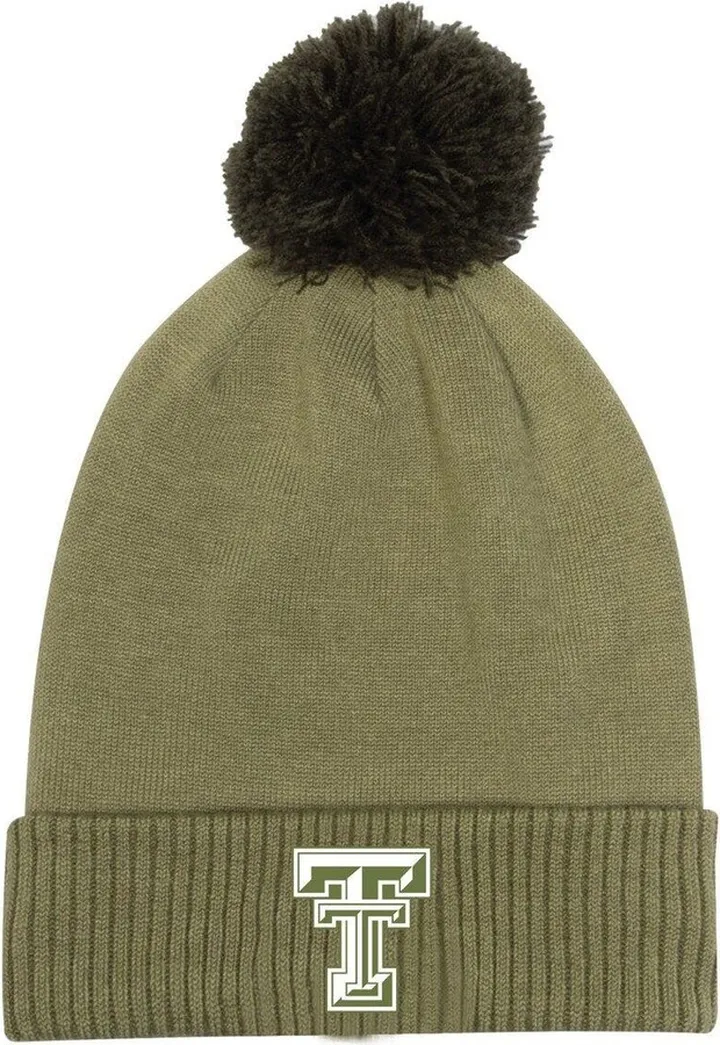Men's Under Armour Green Texas Tech Red Raiders Freedom Collection Cuffed Knit Hat with Pom