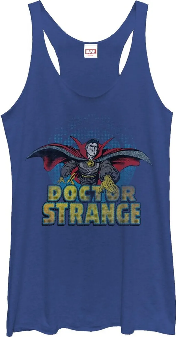 Women's Marvel Doctor Strange Protector Racerback Tank Top - Royal Blue Heather - Small