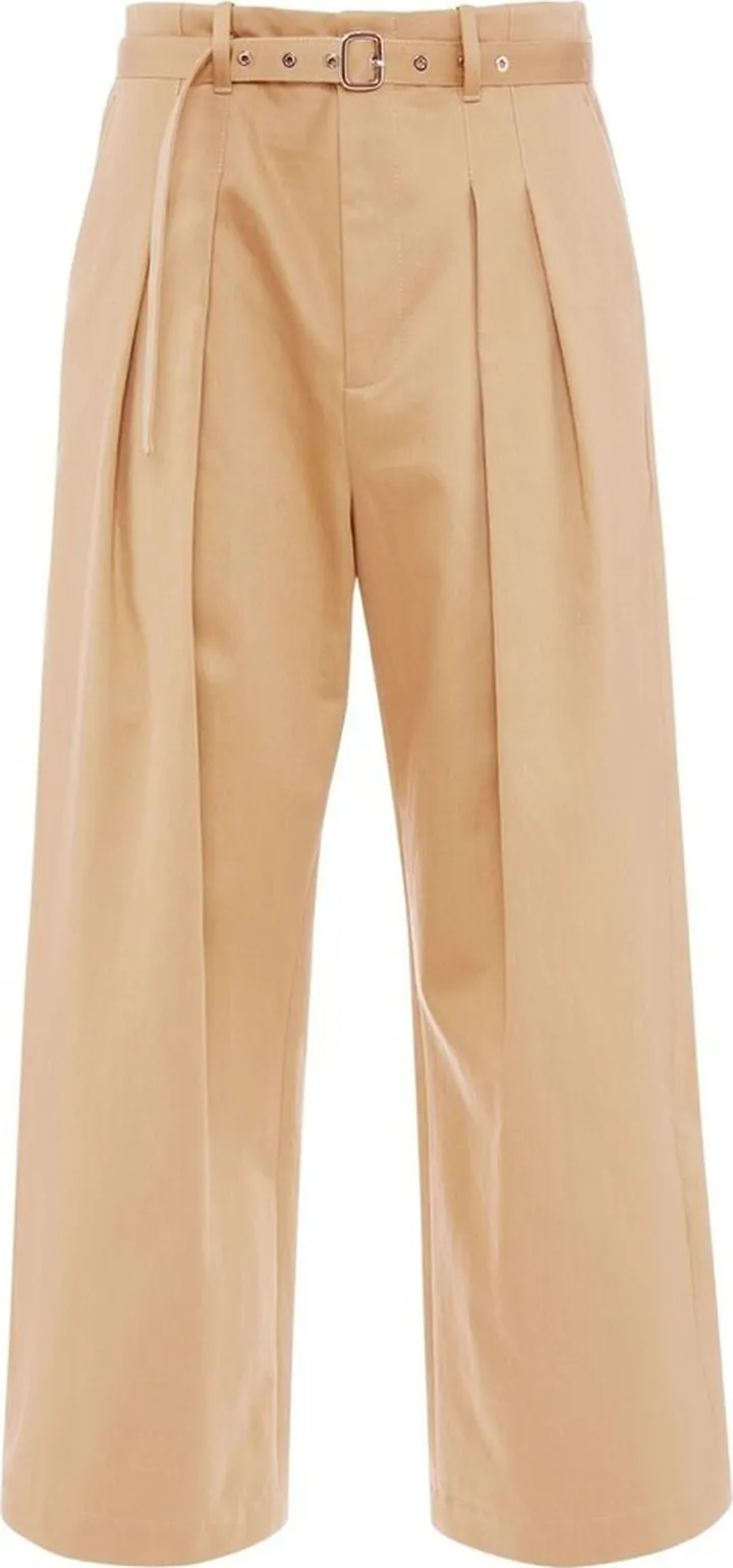Wide-Leg Pleat-Detail Trousers