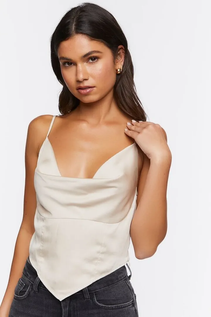 Satin Cowl Neck Cami