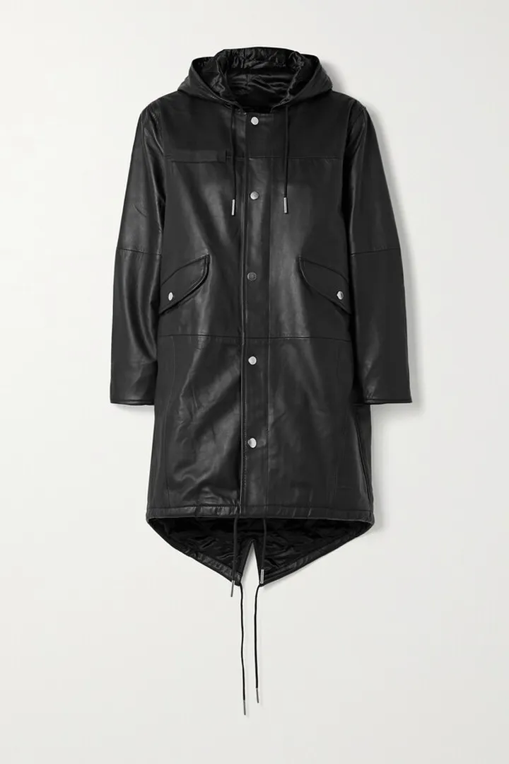 Deadwood - + Net Sustain Payne Hooded Leather Parka - Black