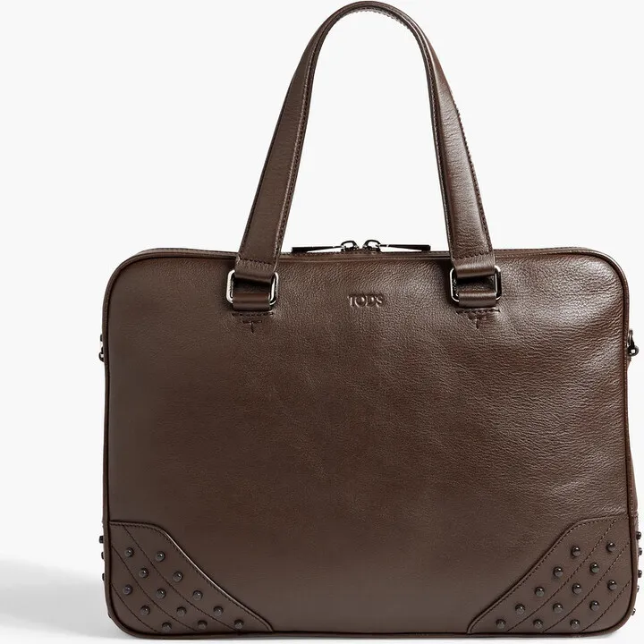 Pebbled-leather briefcase