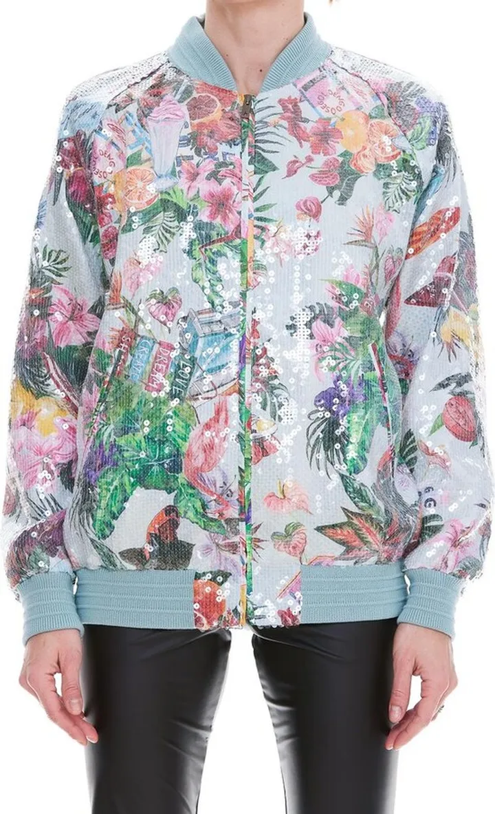Golden Goose Deluxe Brand Floral Printed Zipped Bomber Jacket