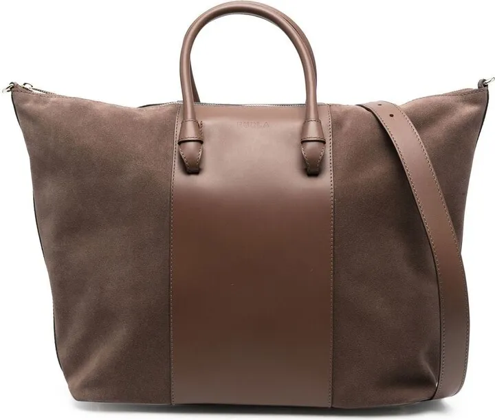 Panelled Suede Tote Bag