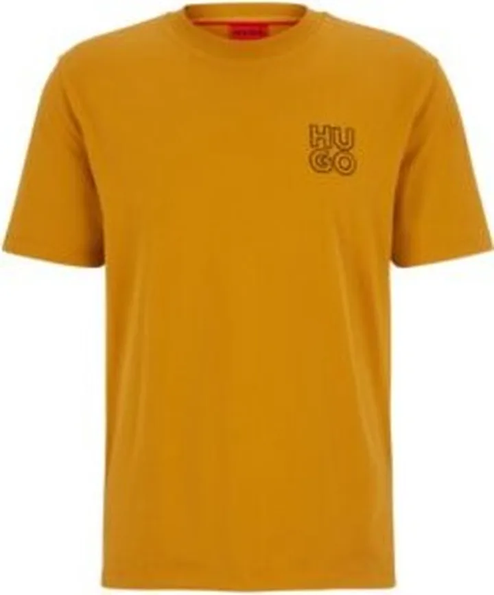 Crew-neck T-shirt in cotton with stacked logo