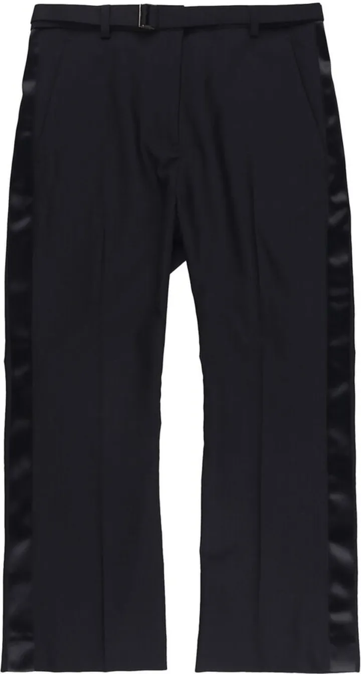Suting satin-panel cropped trousers