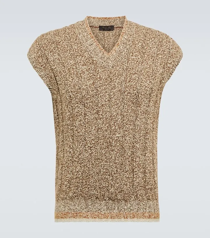 Cotton and cashmere sweater vest